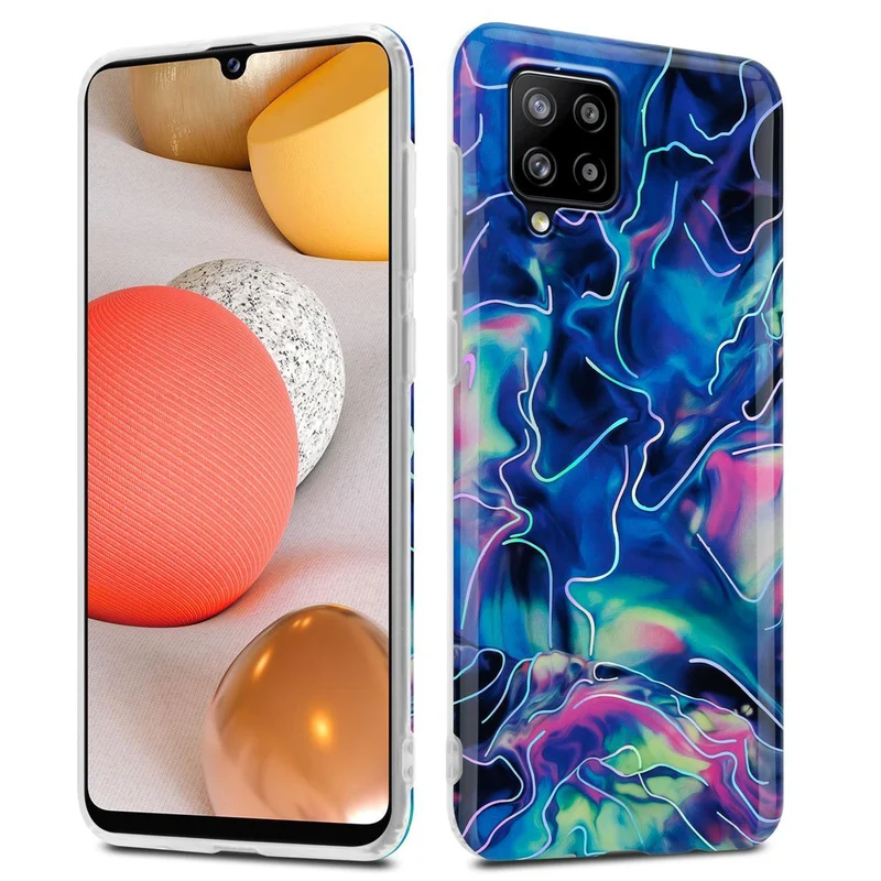 Cadorabo Hülle kompatibel mit Samsung Galaxy A42 4G Schutzhülle aus TPU Silikon mit Muster Mosaik
