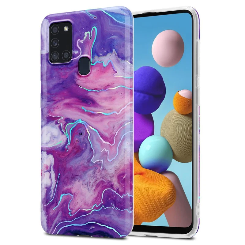 Cadorabo Hülle kompatibel mit Samsung Galaxy A21s Schutzhülle aus TPU Silikon mit Muster Mosaik