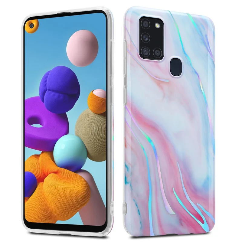 Cadorabo Hülle kompatibel mit Samsung Galaxy A21s Schutzhülle aus TPU Silikon mit Muster Mosaik