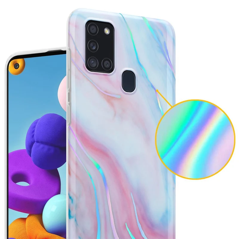 Cadorabo Hülle kompatibel mit Samsung Galaxy A21s Schutzhülle aus TPU Silikon mit Muster Mosaik