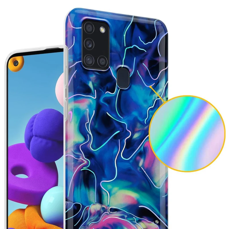 Cadorabo Hülle kompatibel mit Samsung Galaxy A21s Schutzhülle aus TPU Silikon mit Muster Mosaik