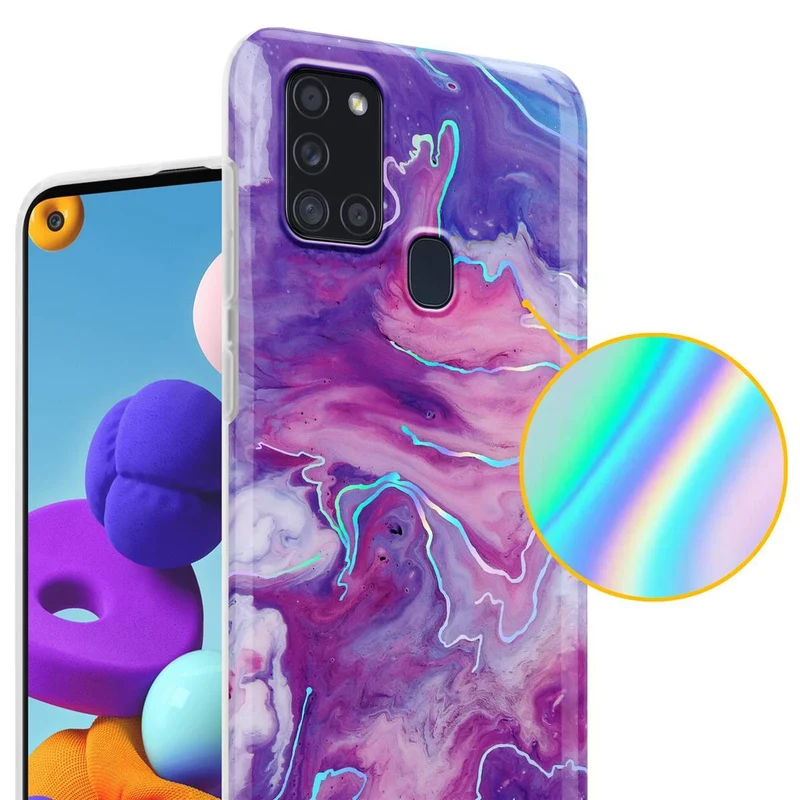 Cadorabo Hülle kompatibel mit Samsung Galaxy A21s Schutzhülle aus TPU Silikon mit Muster Mosaik