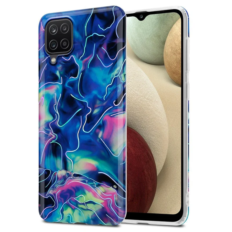 Cadorabo Hülle kompatibel mit Samsung Galaxy A12 / M12 Schutzhülle aus TPU Silikon mit Muster Mosaik