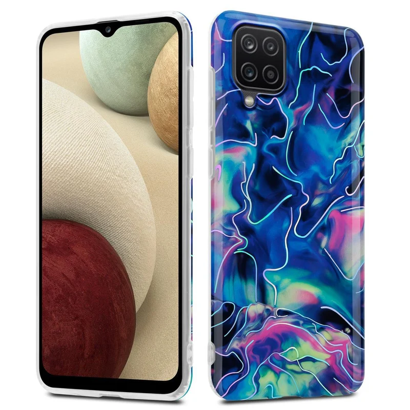 Cadorabo Hülle kompatibel mit Samsung Galaxy A12 / M12 Schutzhülle aus TPU Silikon mit Muster Mosaik