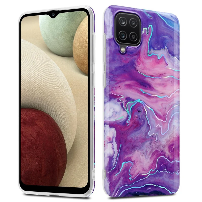 Cadorabo Hülle kompatibel mit Samsung Galaxy A12 / M12 Schutzhülle aus TPU Silikon mit Muster Mosaik