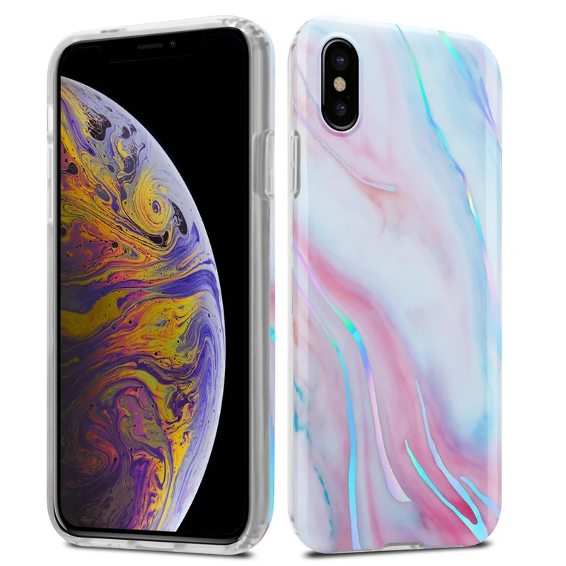 Cadorabo Hülle kompatibel mit Apple iPhone XS MAX Schutzhülle aus TPU Silikon mit Muster Mosaik