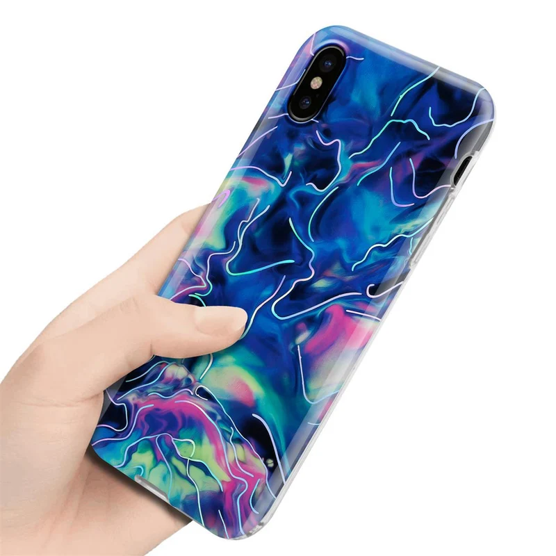 Cadorabo Hülle kompatibel mit Apple iPhone XS MAX Schutzhülle aus TPU Silikon mit Muster Mosaik