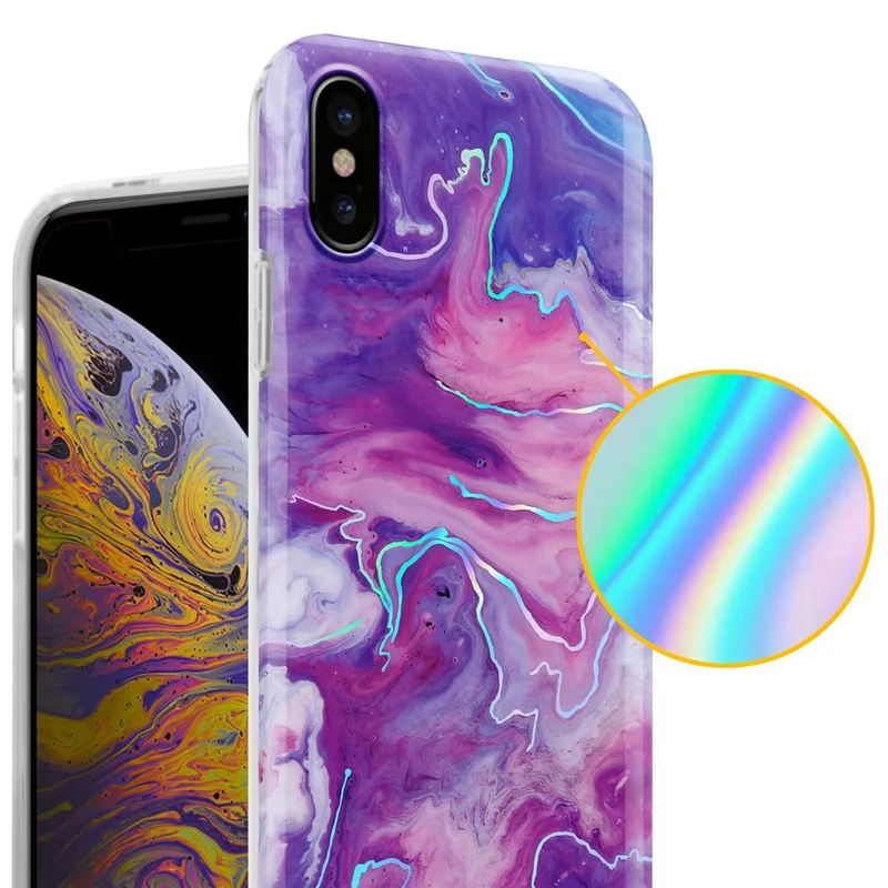 Cadorabo Hülle kompatibel mit Apple iPhone XS MAX Schutzhülle aus TPU Silikon mit Muster Mosaik