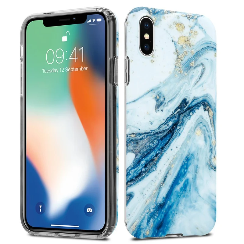 Cadorabo Hülle kompatibel mit Apple iPhone XS MAX Schutzhülle aus TPU Silikon mit Muster Mosaik