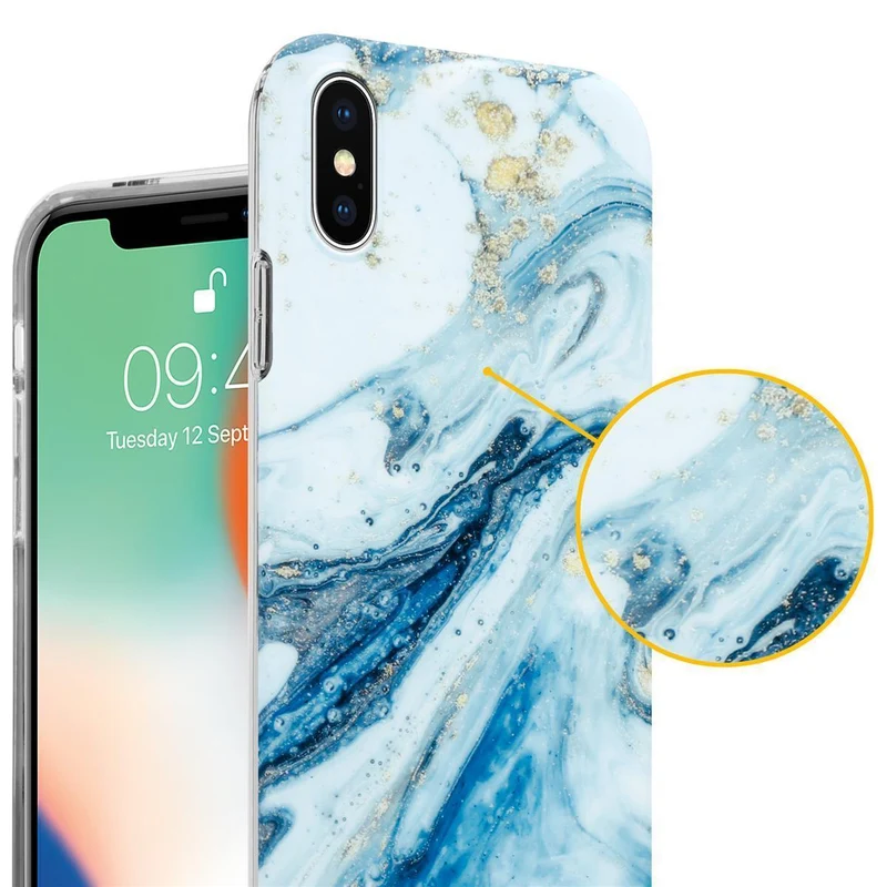 Cadorabo Hülle kompatibel mit Apple iPhone XS MAX Schutzhülle aus TPU Silikon mit Muster Mosaik