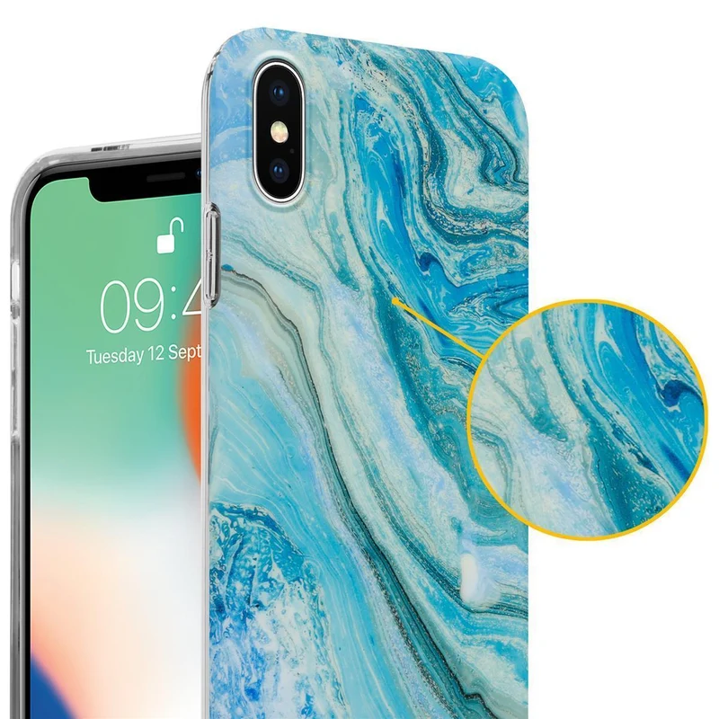 Cadorabo Hülle kompatibel mit Apple iPhone XS MAX Schutzhülle aus TPU Silikon mit Muster Mosaik