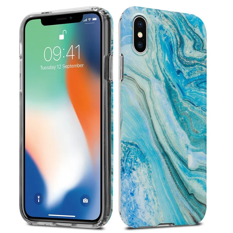 Cadorabo Hülle kompatibel mit Apple iPhone XS MAX Schutzhülle aus TPU Silikon mit Muster Mosaik