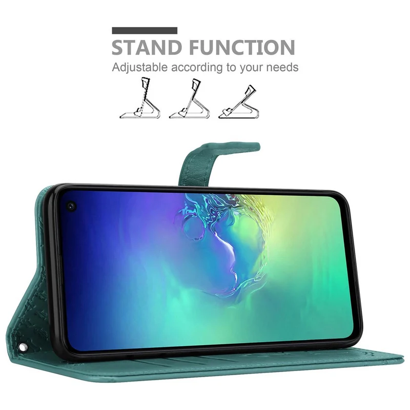 Cadorabo Hülle kompatibel mit Samsung Galaxy S10e Niedliche Hunde und Katzen - Schutzhülle mit Standfunktion und Kartenfächern