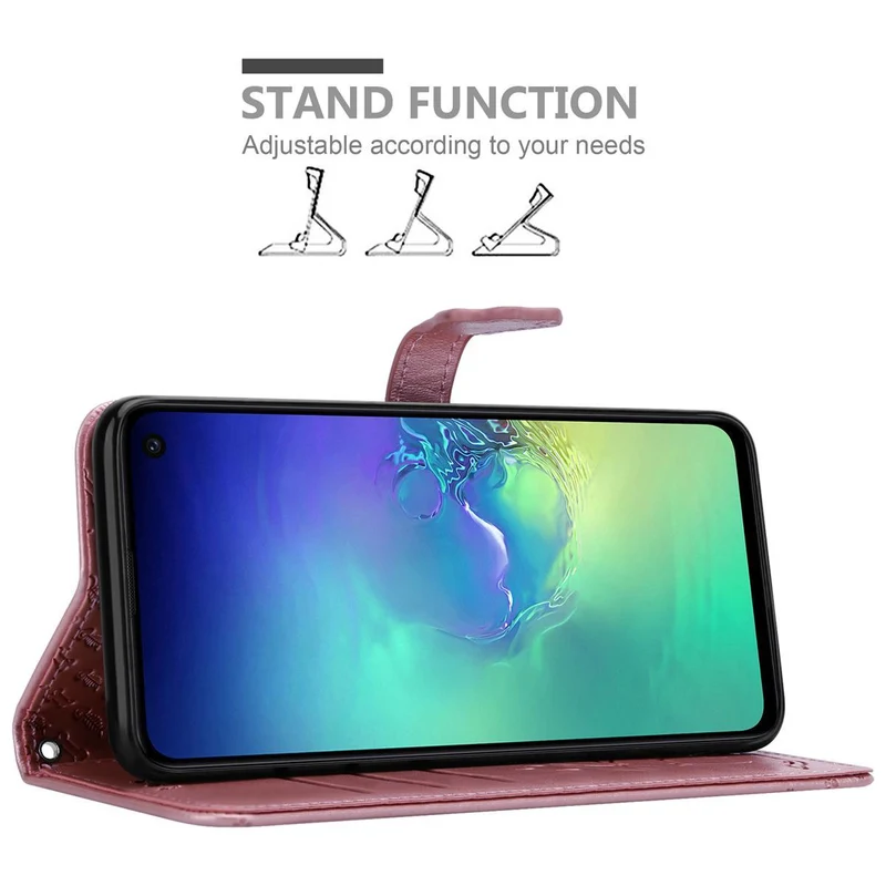 Cadorabo Hülle kompatibel mit Samsung Galaxy S10e Niedliche Hunde und Katzen - Schutzhülle mit Standfunktion und Kartenfächern
