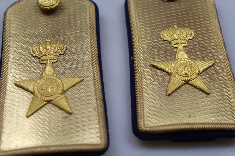 Paar M.34 Schulterpolster mit goldener Platte, offizielles REI WW2