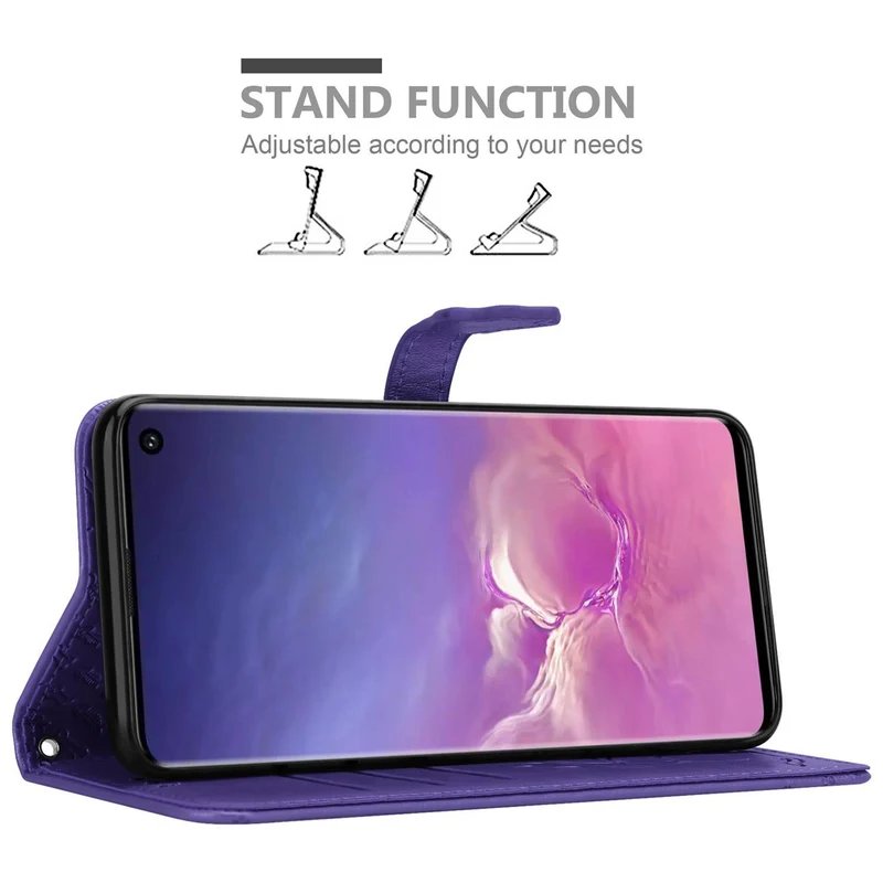 Cadorabo Hülle kompatibel mit Samsung Galaxy S10 4G Niedliche Hunde und Katzen - Schutzhülle mit Standfunktion und Kartenfächern