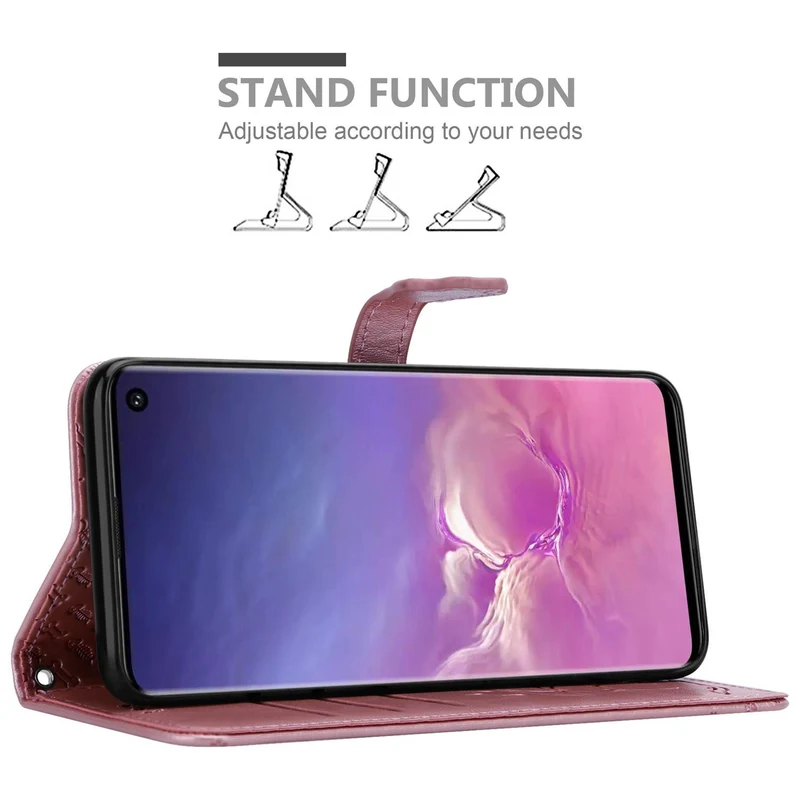Cadorabo Hülle kompatibel mit Samsung Galaxy S10 4G Niedliche Hunde und Katzen - Schutzhülle mit Standfunktion und Kartenfächern