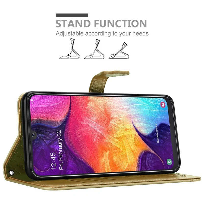Cadorabo Hülle kompatibel mit Samsung Galaxy A50 4G / A50s / A30s Niedliche Hunde und Katzen - Schutzhülle mit Standfunktion und Kartenfächern
