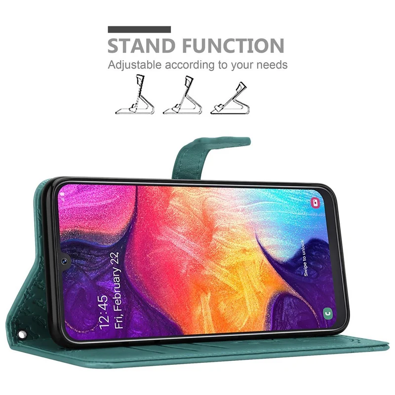 Cadorabo Hülle kompatibel mit Samsung Galaxy A50 4G / A50s / A30s Niedliche Hunde und Katzen - Schutzhülle mit Standfunktion und Kartenfächern