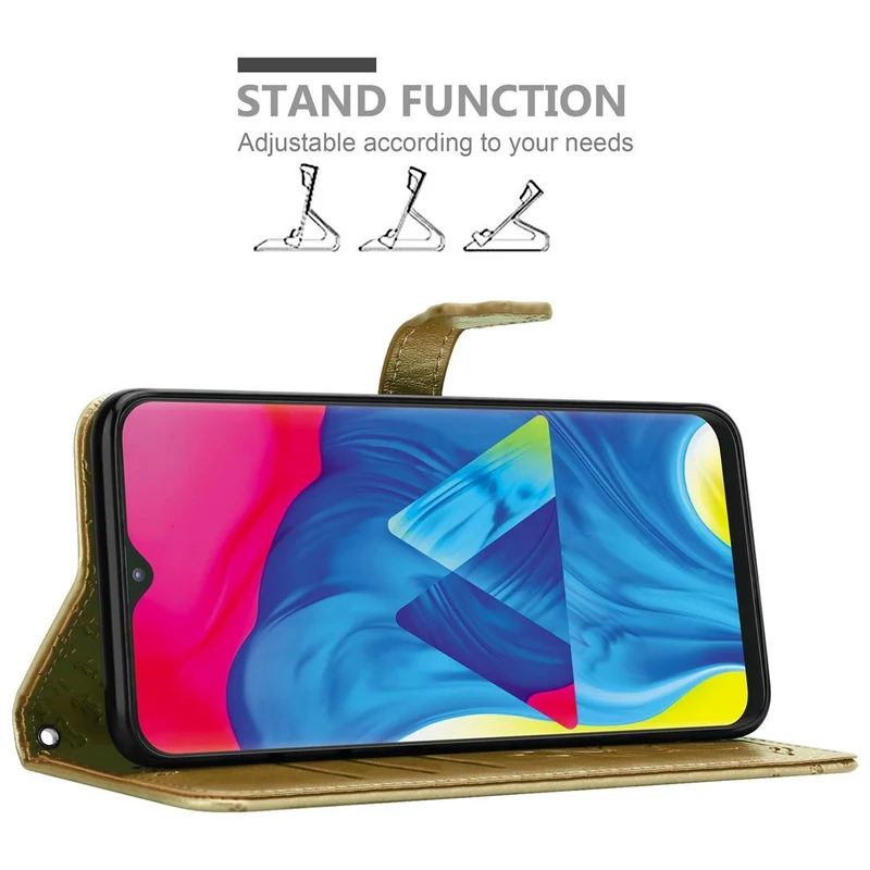 Cadorabo Hülle kompatibel mit Samsung Galaxy A10 / M10 Niedliche Hunde und Katzen - Schutzhülle mit Standfunktion und Kartenfächern