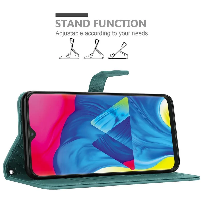 Cadorabo Hülle kompatibel mit Samsung Galaxy A10 / M10 Niedliche Hunde und Katzen - Schutzhülle mit Standfunktion und Kartenfächern