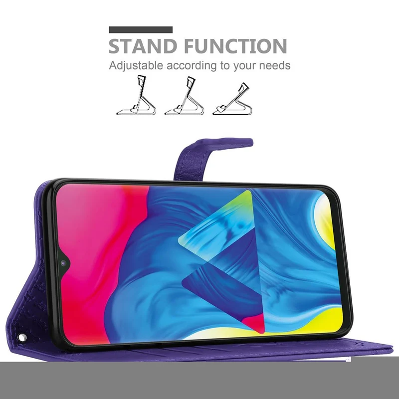 Cadorabo Hülle kompatibel mit Samsung Galaxy A10 / M10 Niedliche Hunde und Katzen - Schutzhülle mit Standfunktion und Kartenfächern
