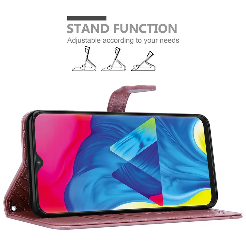 Cadorabo Hülle kompatibel mit Samsung Galaxy A10 / M10 Niedliche Hunde und Katzen - Schutzhülle mit Standfunktion und Kartenfächern