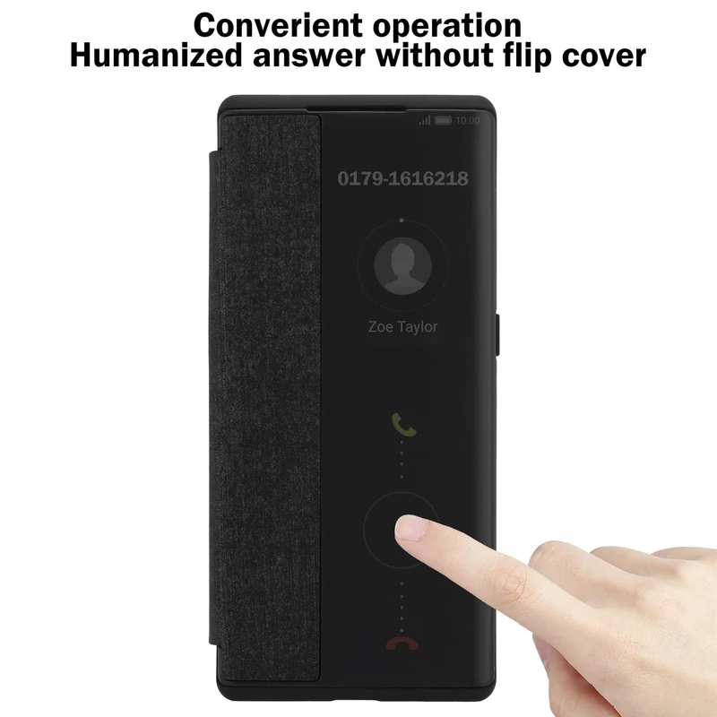 Cadorabo Hülle kompatibel mit Huawei MATE 30 PRO Smart Hülle in Faser Optik - Schutzhülle mit Standfunktion