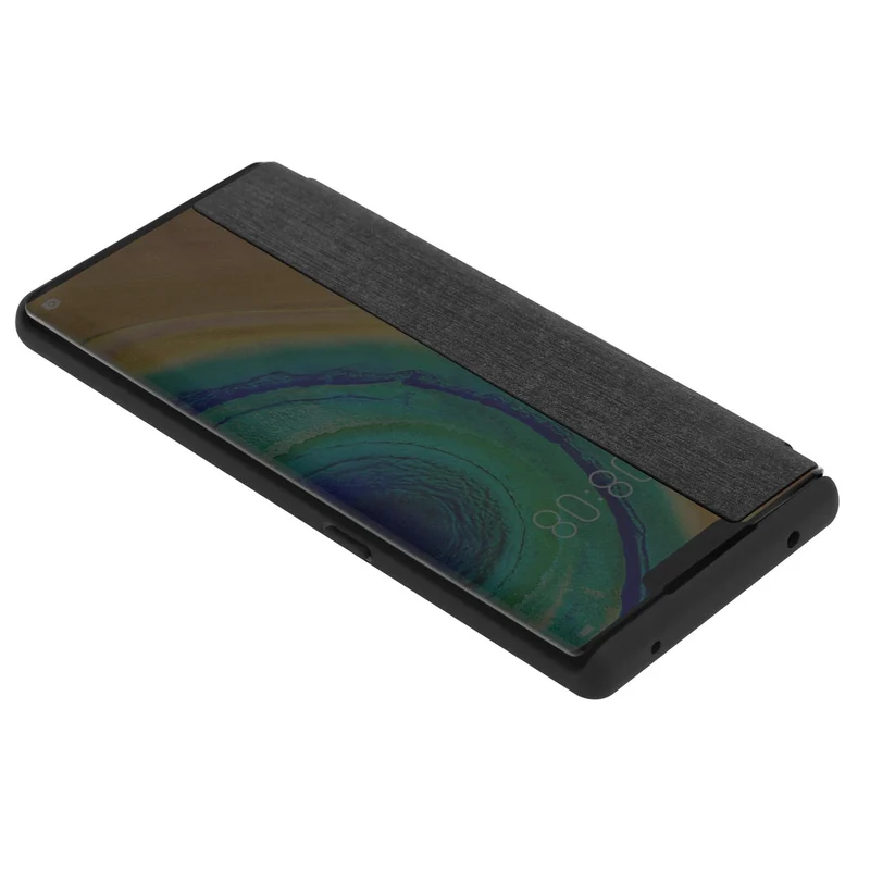 Cadorabo Hülle kompatibel mit Huawei MATE 30 PRO Smart Hülle in Faser Optik - Schutzhülle mit Standfunktion