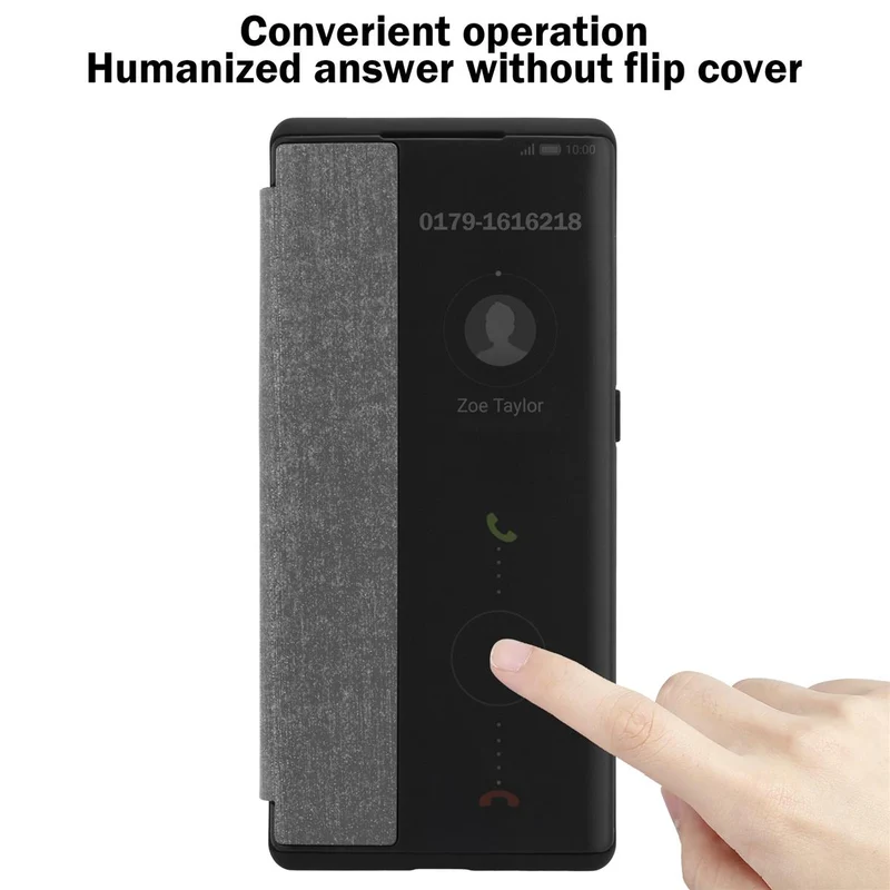 Cadorabo Hülle kompatibel mit Huawei MATE 30 PRO Smart Hülle in Faser Optik - Schutzhülle mit Standfunktion