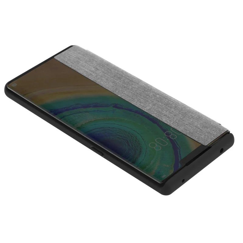 Cadorabo Hülle kompatibel mit Huawei MATE 30 PRO Smart Hülle in Faser Optik - Schutzhülle mit Standfunktion