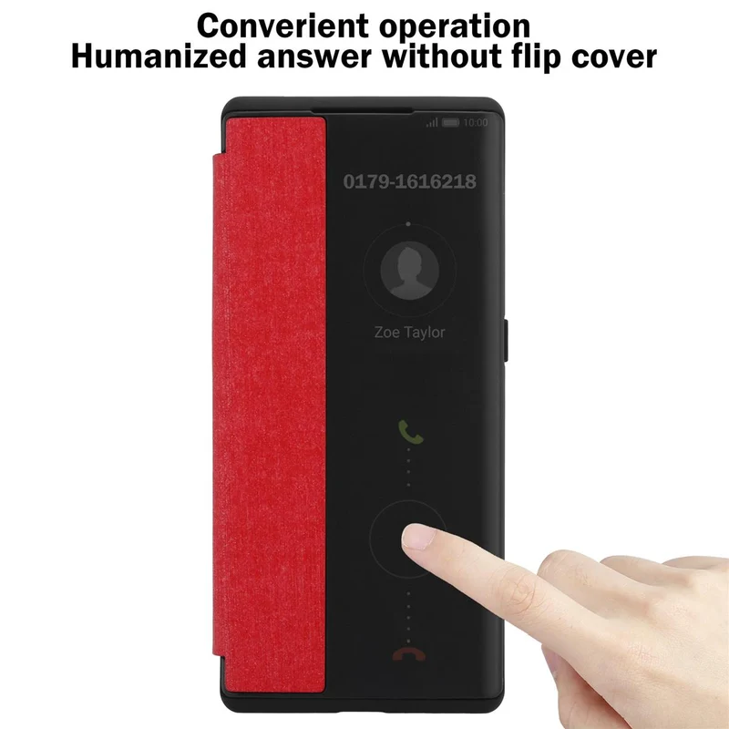 Cadorabo Hülle kompatibel mit Huawei MATE 30 PRO Smart Hülle in Faser Optik - Schutzhülle mit Standfunktion