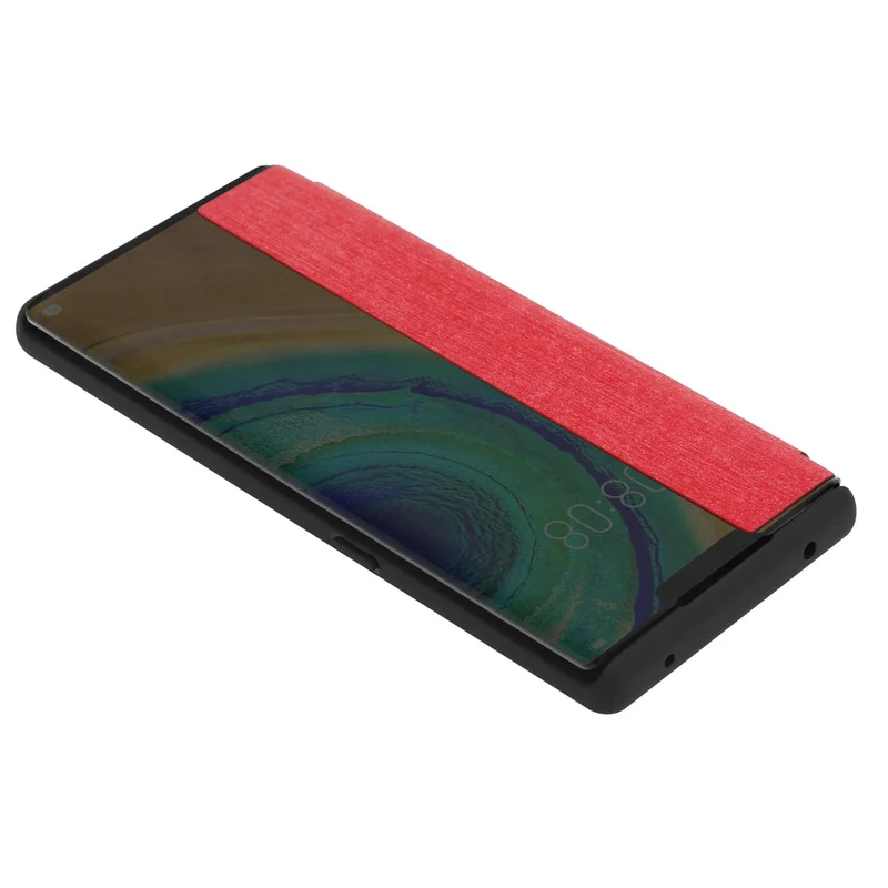 Cadorabo Hülle kompatibel mit Huawei MATE 30 PRO Smart Hülle in Faser Optik - Schutzhülle mit Standfunktion