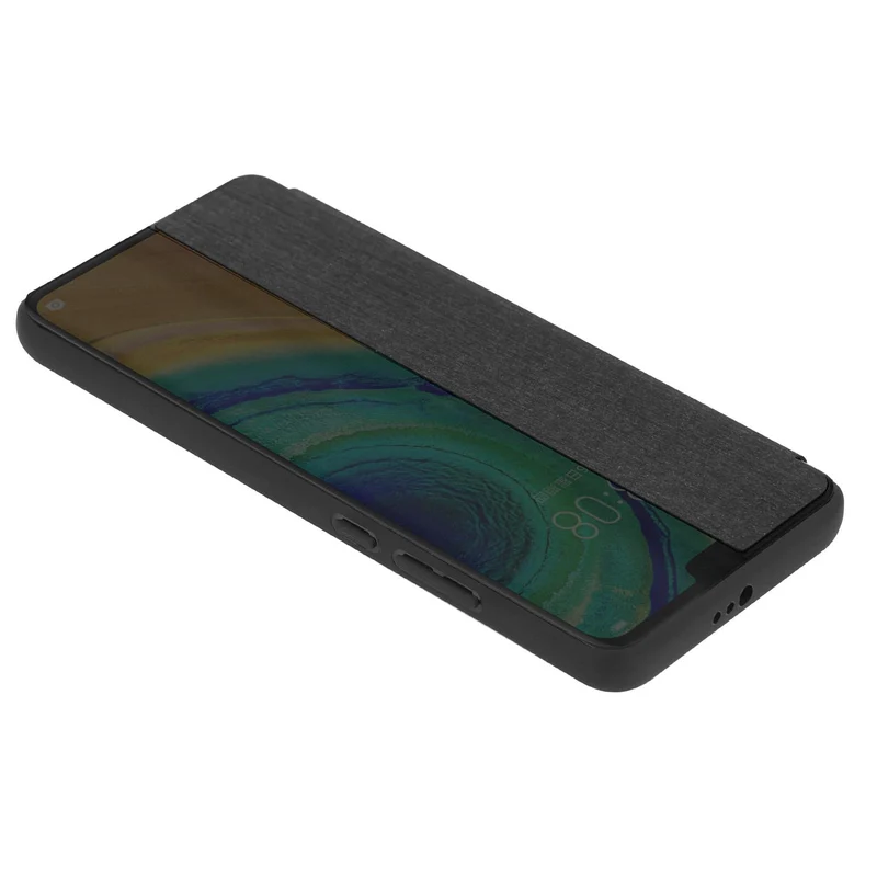 Cadorabo Hülle kompatibel mit Huawei MATE 30 Smart Hülle in Faser Optik - Schutzhülle mit Standfunktion