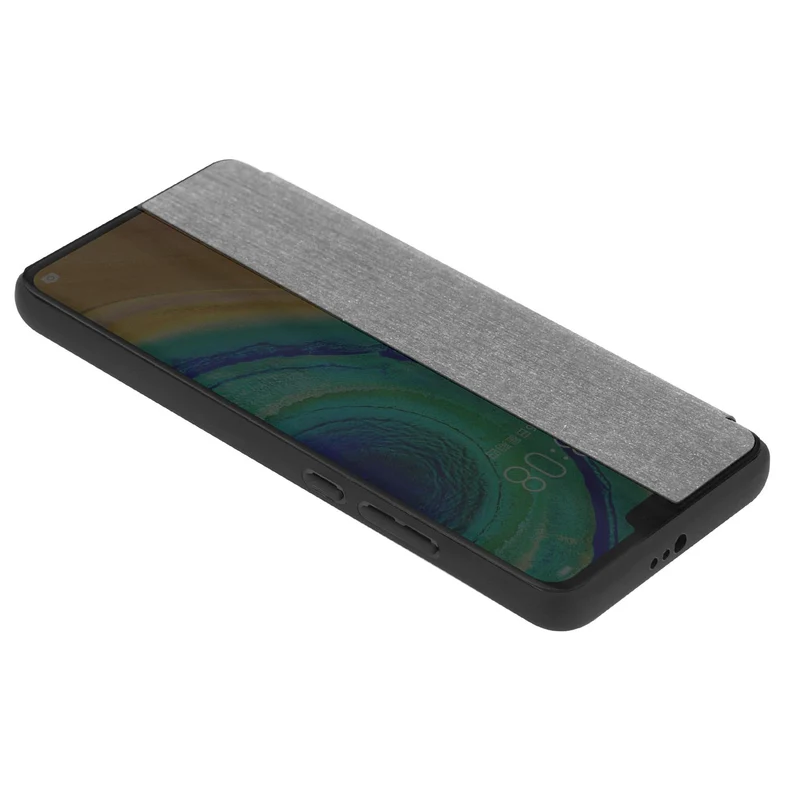 Cadorabo Hülle kompatibel mit Huawei MATE 30 Smart Hülle in Faser Optik - Schutzhülle mit Standfunktion