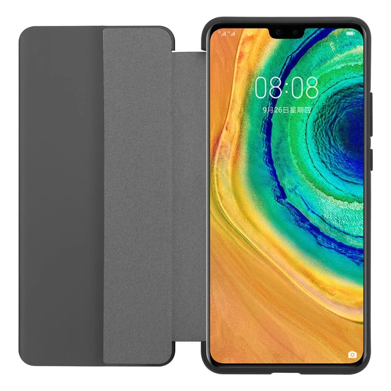 Cadorabo Hülle kompatibel mit Huawei MATE 30 Smart Hülle in Faser Optik - Schutzhülle mit Standfunktion