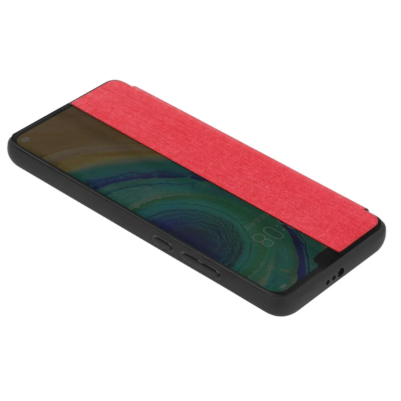 Cadorabo Hülle kompatibel mit Huawei MATE 30 Smart Hülle in Faser Optik - Schutzhülle mit Standfunktion