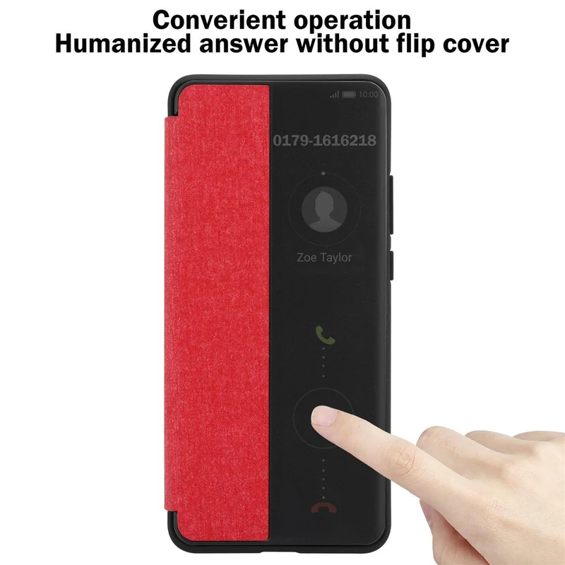 Cadorabo Hülle kompatibel mit Huawei MATE 30 Smart Hülle in Faser Optik - Schutzhülle mit Standfunktion