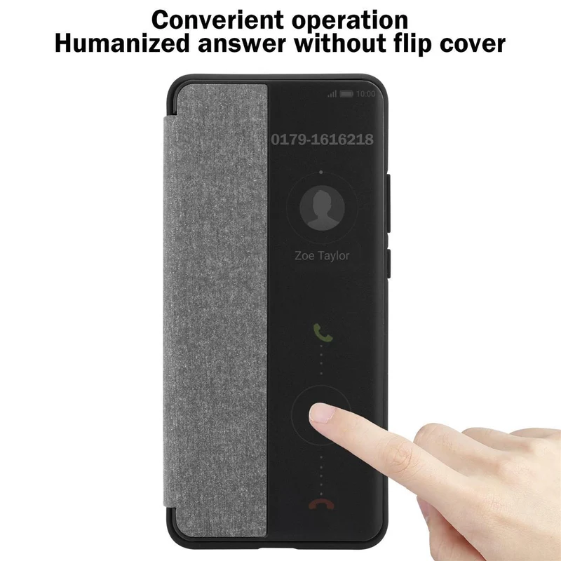 Cadorabo Hülle kompatibel mit Huawei P40 PRO / P40 PRO+ Smart Hülle in Faser Optik - Schutzhülle mit Standfunktion