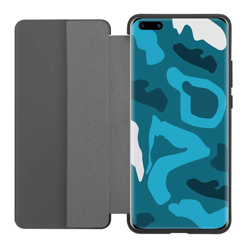 Cadorabo Hülle kompatibel mit Huawei P40 Smart Hülle in Faser Optik - Schutzhülle mit Standfunktion