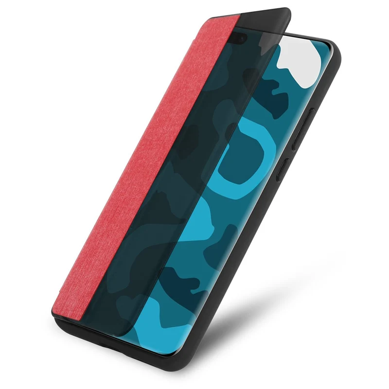 Cadorabo Hülle kompatibel mit Huawei P40 Smart Hülle in Faser Optik - Schutzhülle mit Standfunktion