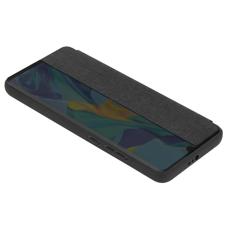 Cadorabo Hülle kompatibel mit Huawei P30 PRO Smart Hülle in Faser Optik - Schutzhülle mit Standfunktion