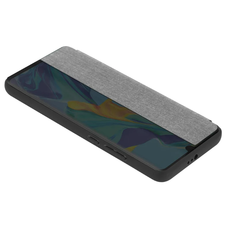 Cadorabo Hülle kompatibel mit Huawei P30 PRO Smart Hülle in Faser Optik - Schutzhülle mit Standfunktion