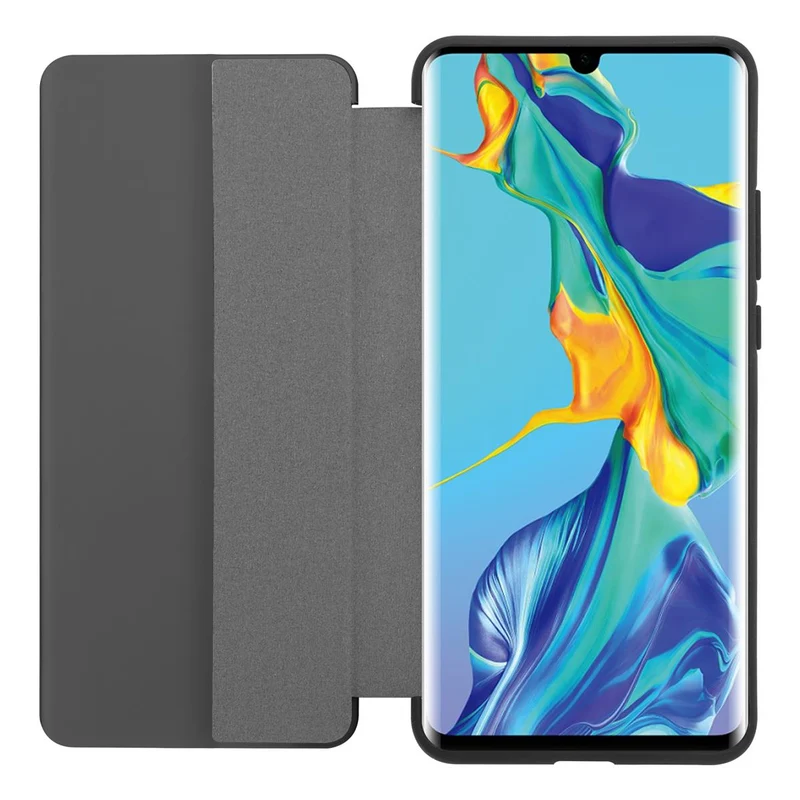 Cadorabo Hülle kompatibel mit Huawei P30 PRO Smart Hülle in Faser Optik - Schutzhülle mit Standfunktion