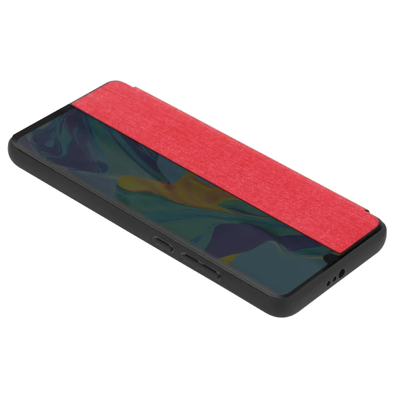Cadorabo Hülle kompatibel mit Huawei P30 PRO Smart Hülle in Faser Optik - Schutzhülle mit Standfunktion