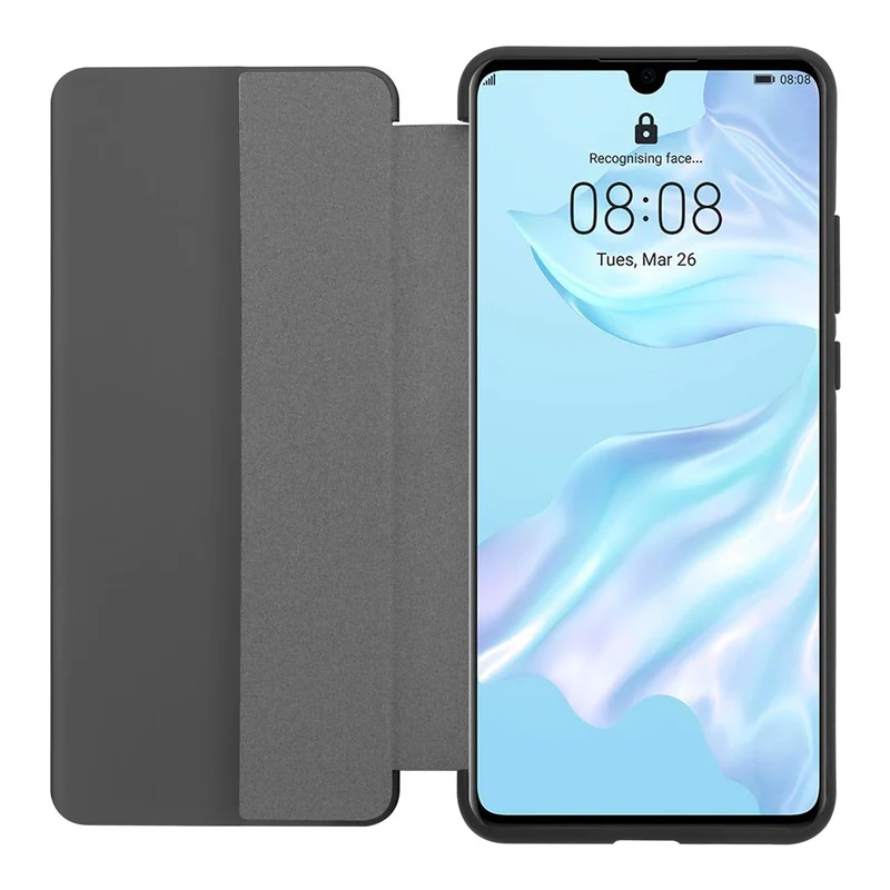 Cadorabo Hülle kompatibel mit Huawei P30 Smart Hülle in Faser Optik - Schutzhülle mit Standfunktion