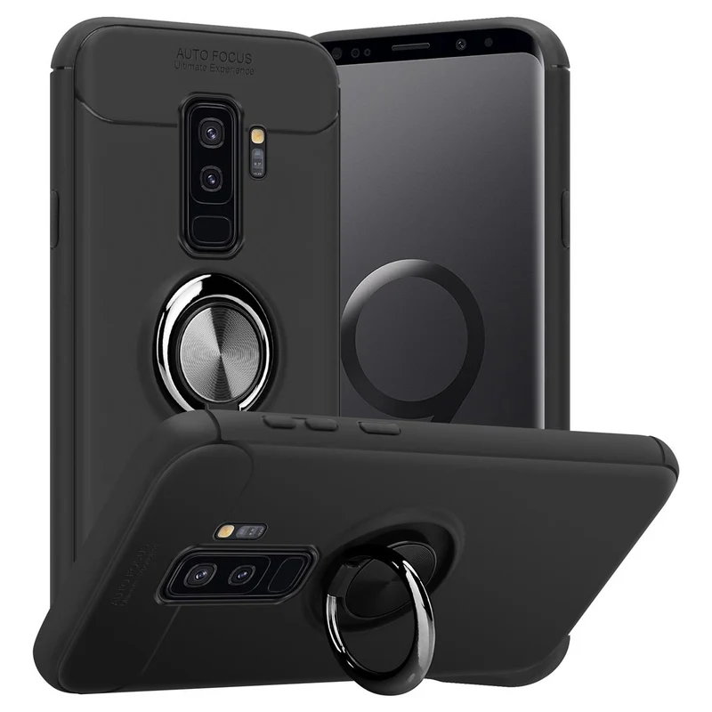 Cadorabo Hülle kompatibel mit Samsung Galaxy S9 PLUS Schutzhülle mit Fokus Ring aus TPU Silikon