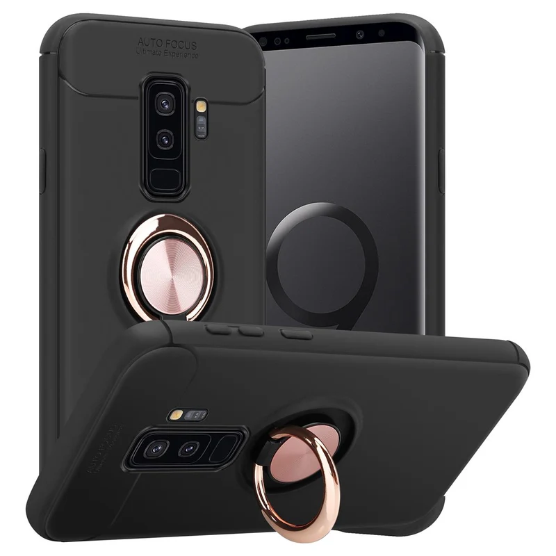 Cadorabo Hülle kompatibel mit Samsung Galaxy S9 PLUS Schutzhülle mit Fokus Ring aus TPU Silikon