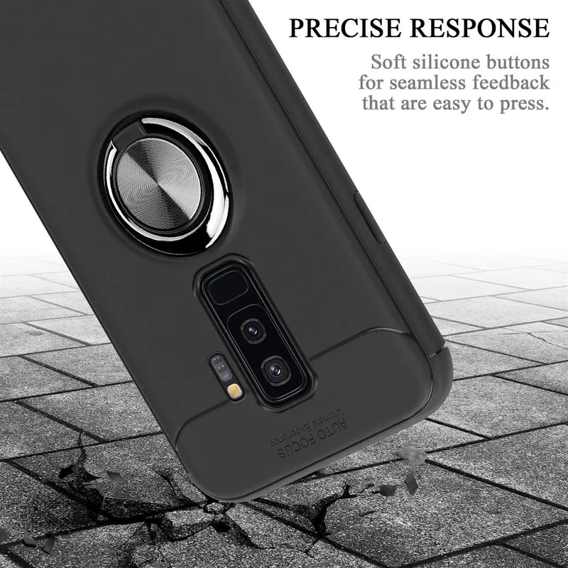 Cadorabo Hülle kompatibel mit Samsung Galaxy S9 PLUS Schutzhülle mit Fokus Ring aus TPU Silikon