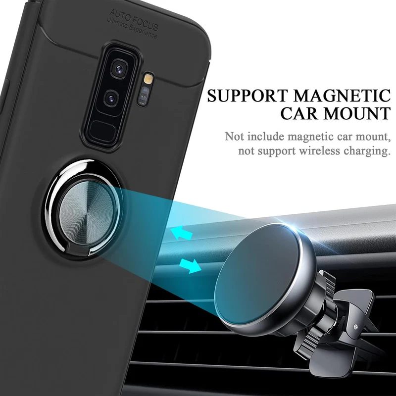 Cadorabo Hülle kompatibel mit Samsung Galaxy S9 PLUS Schutzhülle mit Fokus Ring aus TPU Silikon